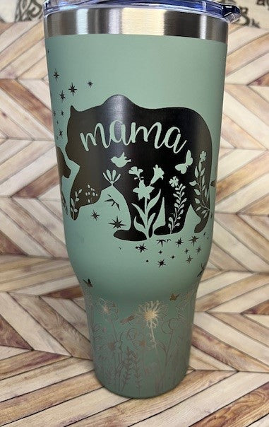 Tumbler - Mama Bear 40 oz Laser Engraved