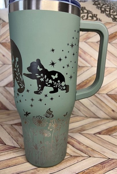 Tumbler - Mama Bear 40 oz Laser Engraved