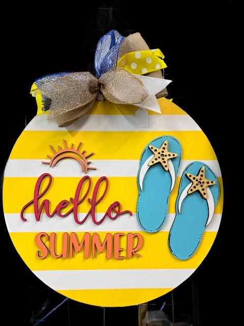Door Hanger - Summer Star Fish Flip Flops