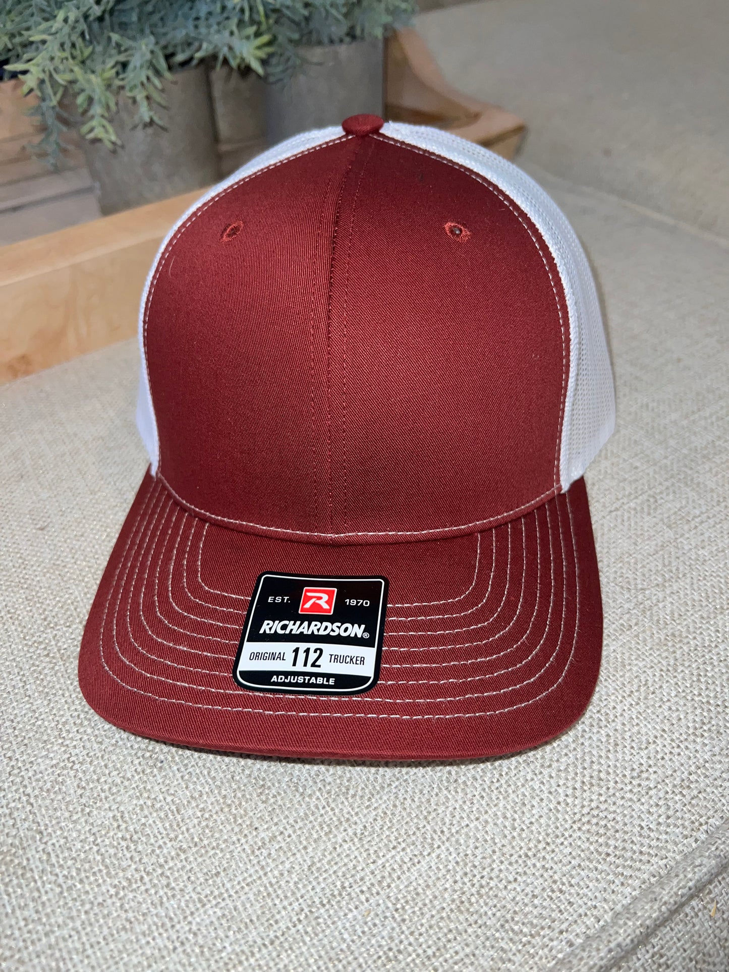 Hat - Richardson 112 Trucker Hat with Flag Leather Patch