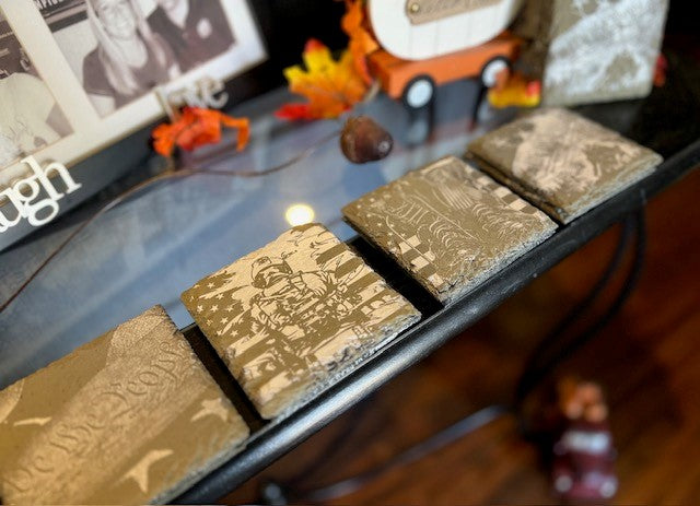 Coasters: Military-Themed Slate Coasters