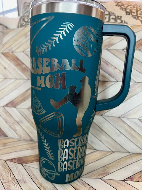 Tumbler - Baseball Mom 40oz Laser Engraved