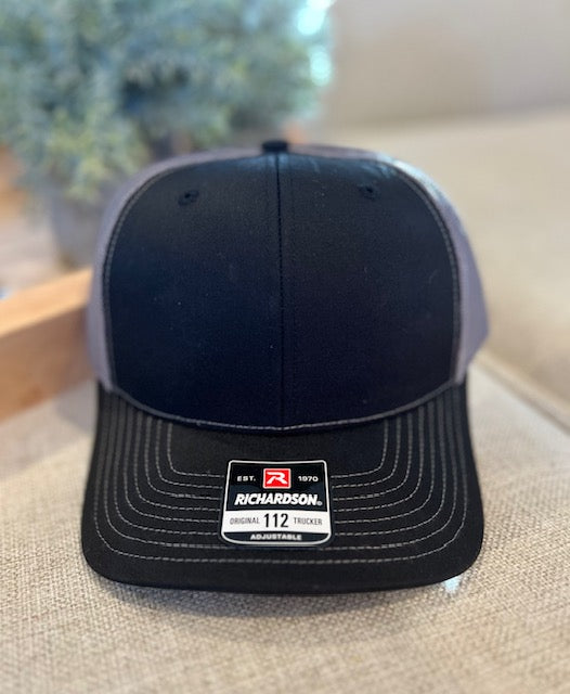 Hat - Richardson 112 Trucker Hat with Flag Leather Patch