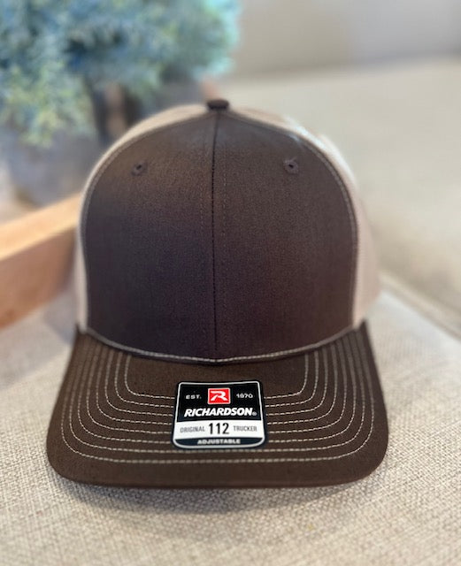 Hat - Richardson 112 Trucker Hat with Flag Leather Patch