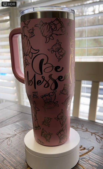 Tumbler - Cow 40 oz Laser Engraved