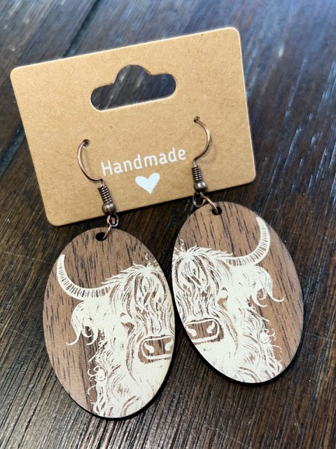 Earrings - Highland Cow