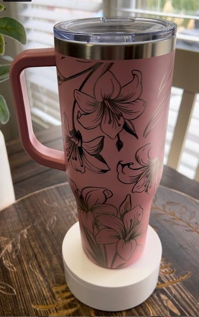 Tumbler - Lily 40oz Laser Engraved