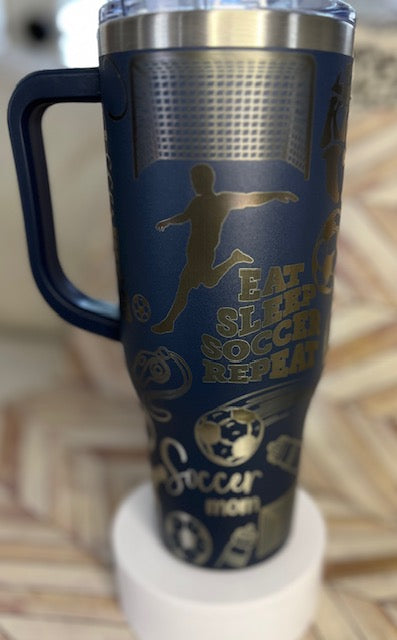 Tumbler - Soccer Mom (boy) 40oz Laser Engraved