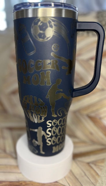 Tumbler - Soccer Mom (boy) 40oz Laser Engraved